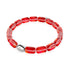 Dunkles Zinnoberrot | 925er Sterlingsilber | Meerjungfrau-Glaskieselarmband